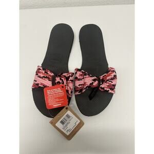 Havaianas You St. Tropez Mesh Flip Flop Sandals Women’s Size 7/8 Pink Black